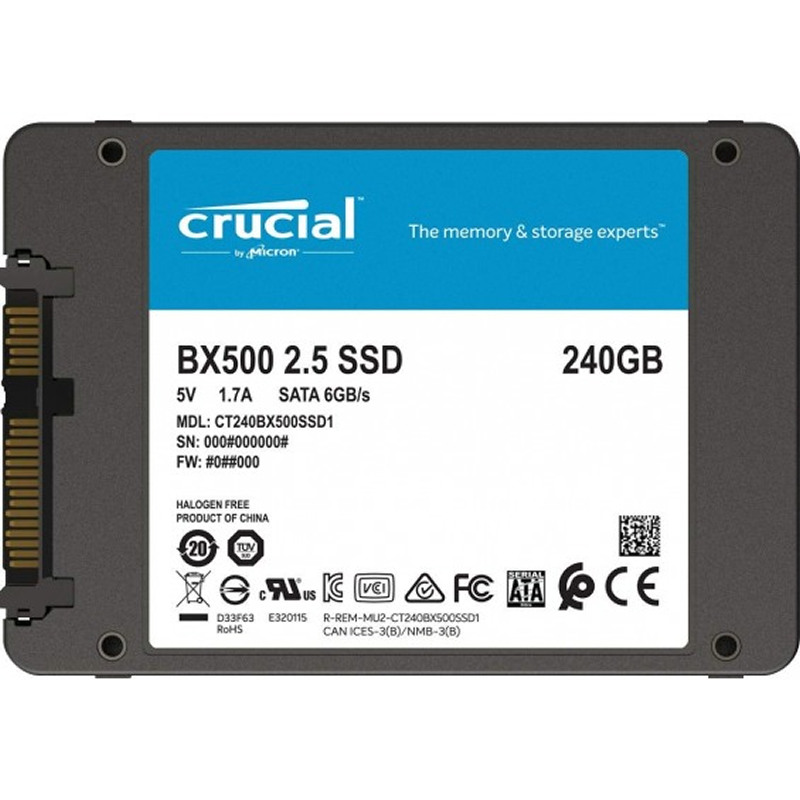 DISCO SOLIDO SSD CRUCIAL   240Gb   CT240BX500SSD1
