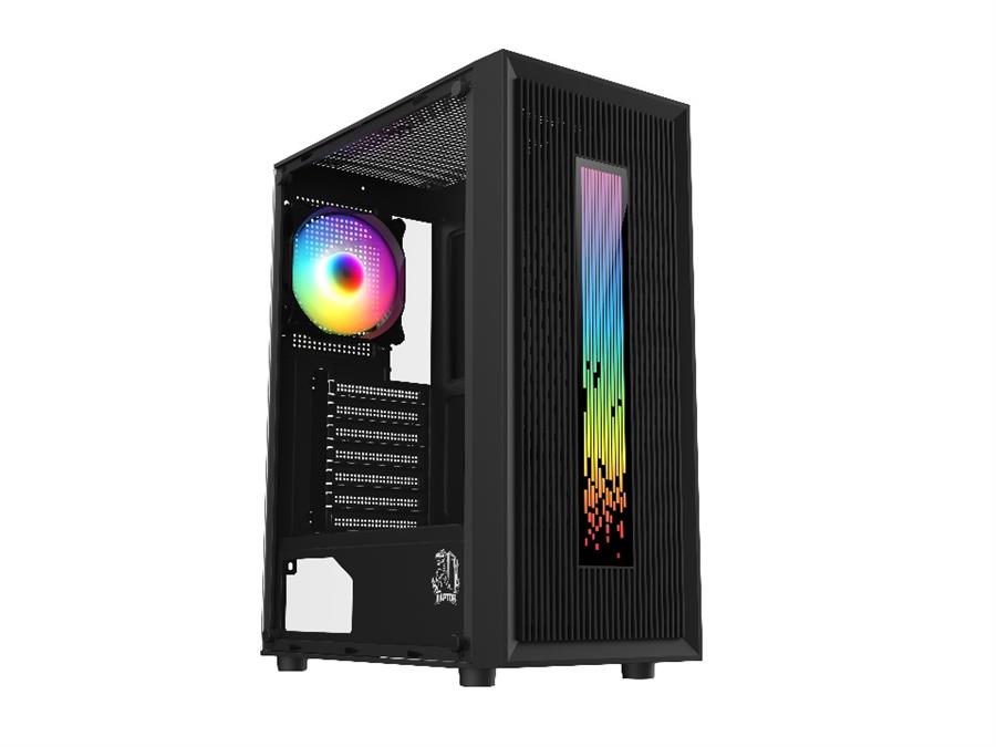 GABINETE RAPTOR VORTEX  TG Mid-Tower RGB Back Fan