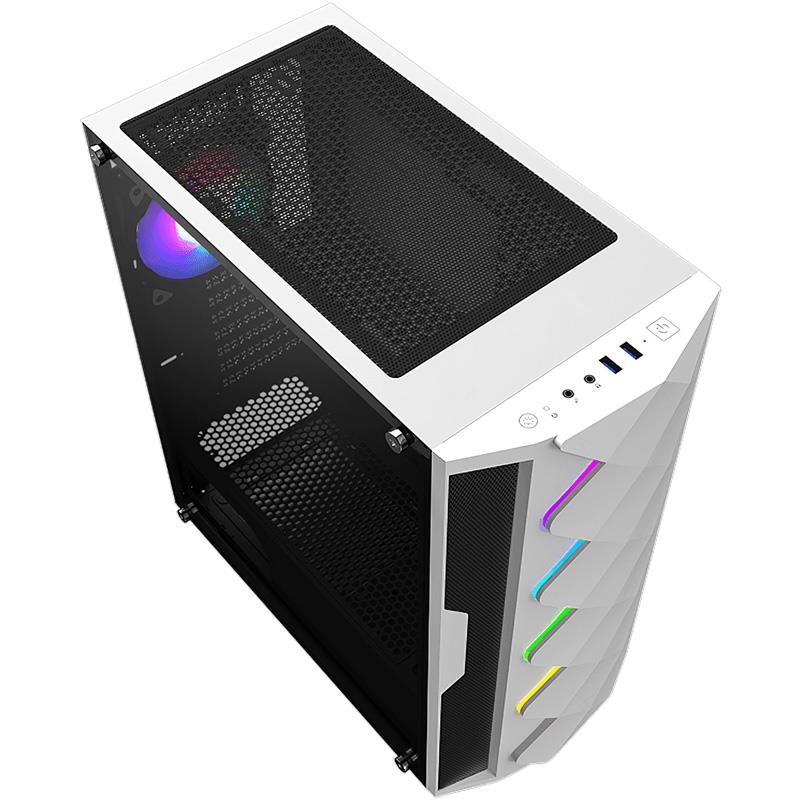 GABINETE GAMER MAGNUTECH 235GM WHITE  FAN LED