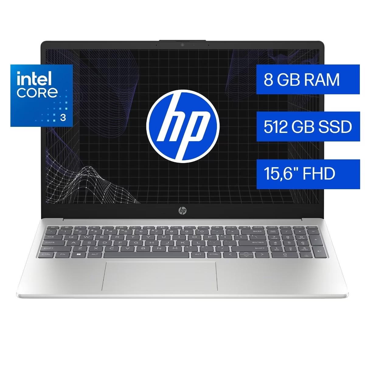 NOTEBOOK  HP 15.6"  C3-100U 8G 512G W11HOME
