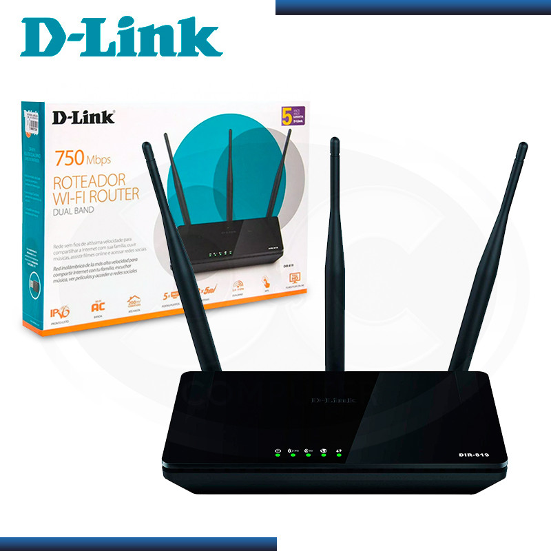 ROUTER D-LINK DIR-819 WIFI 5 AC750 3 ANTENAS DUAL BAND
