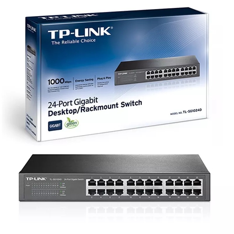 SWITCH GIGA 24 PUERTOS  RACK TP-LINK TL-SG1024D