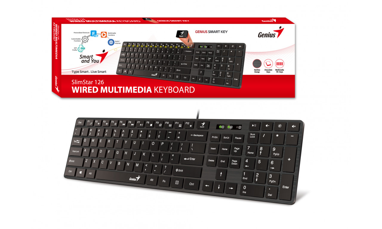 GENIUS Teclado Compacto USB Negro Luxemate 110 Genius