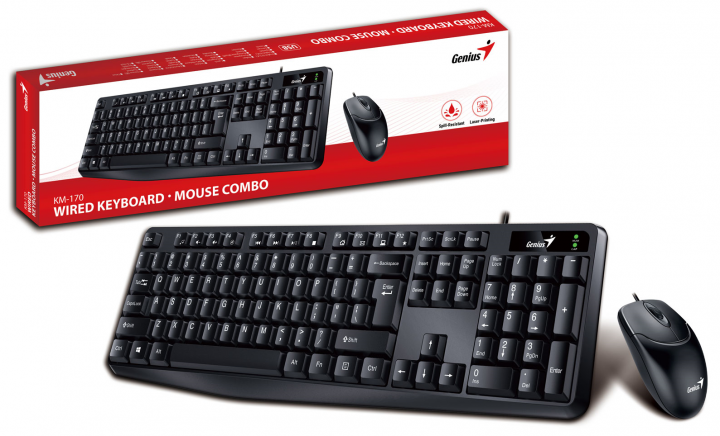 TECLADO + MOUSE GENIUS MULTIMEDIA KM-170 SLIM USB