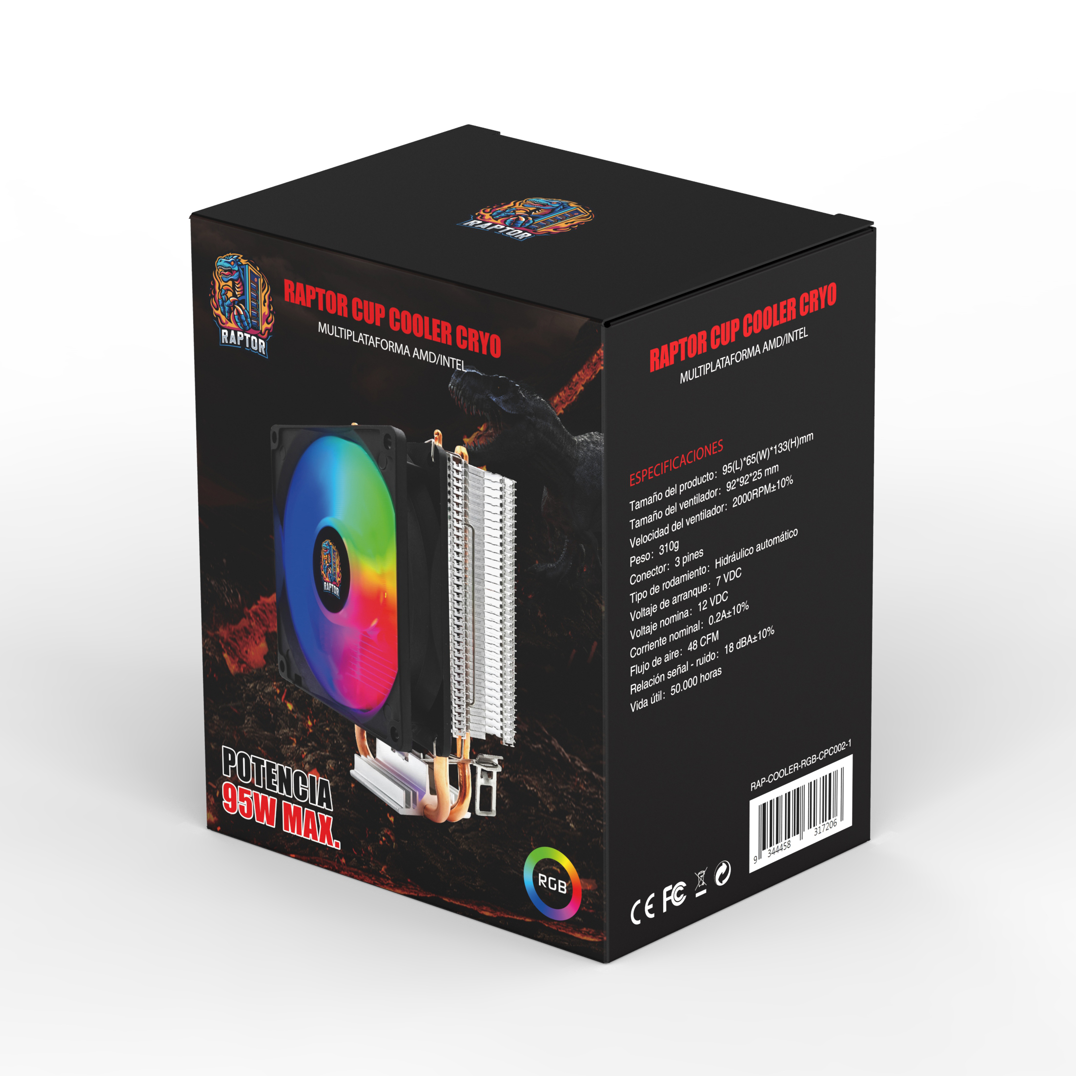 VENTILADOR CPU COOLER RGB AM4 AM3 AM5 intel 775 11